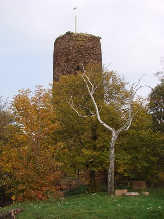 Bild: Der Bergfried der Schweinsburg zu Bornstedt.