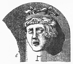 Bild: Der Knoblauchkönig - Graf Hermann von Salm-Luxemburg - in einer historischen Abbildung. Dieses Bild ist gemeinfrei, weil seine urheberrechtliche Schutzfrist abgelaufen ist.