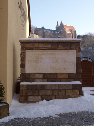 Bild: Tafel zum Gedenken an Franz Wilhelm Junghuhn in Mansfeld.