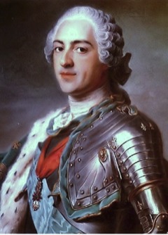 König Louis XV von Frankreich. Dieses Bild ist gemeinfrei, weil seine urheberrechtliche Schutzfrist abgelaufen ist.