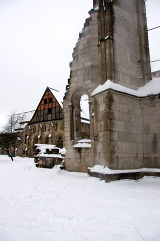 Bild: Winterliche Impressionen von der Ruine des ehemaligen Klosters Walkenried.