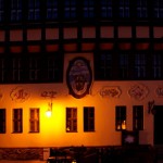 Bild: Stolberg - Rathaus bei Nacht.
